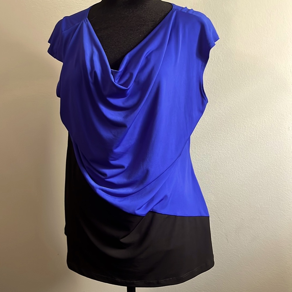 Cowl neck 2 tone shirt